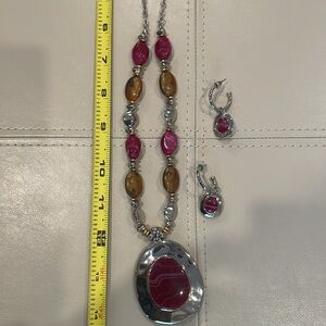 Chico’s reversible necklace and earrings
